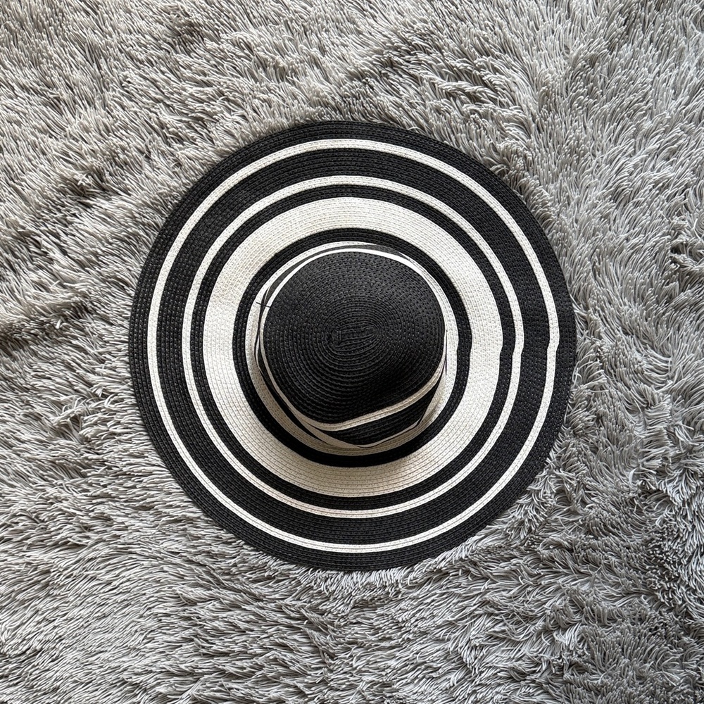 Victoria's Secret Black and White Striped Hat